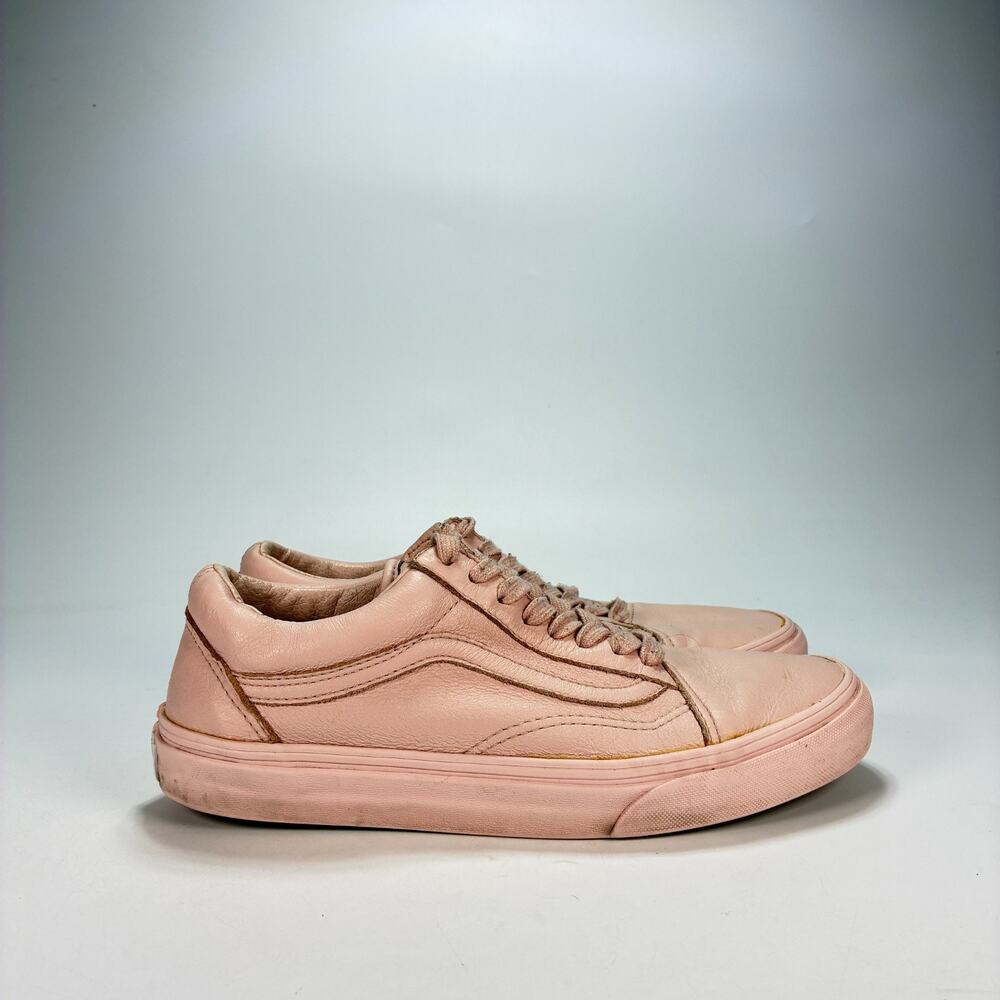 Vans Old Skool Pastel Mono Pink Leather Low Top Sneakers 721278 Women's Size 9